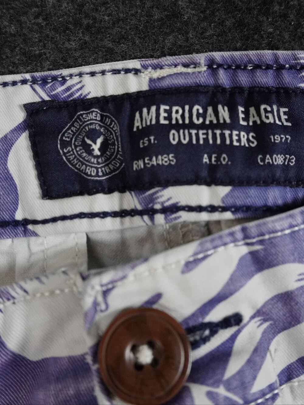 American Eagle Tropical Palm Print Chino Shorts Size 30